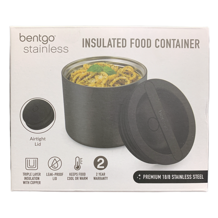 Bentgo Stainless Double-Walled Stainless Steel Insulated Food Container, 19oz. (Black)