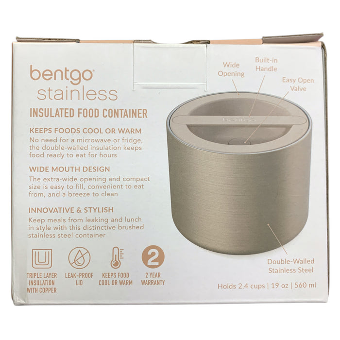 Bentgo Stainless Double-Walled Stainless Steel Insulated Food Container, 19oz.