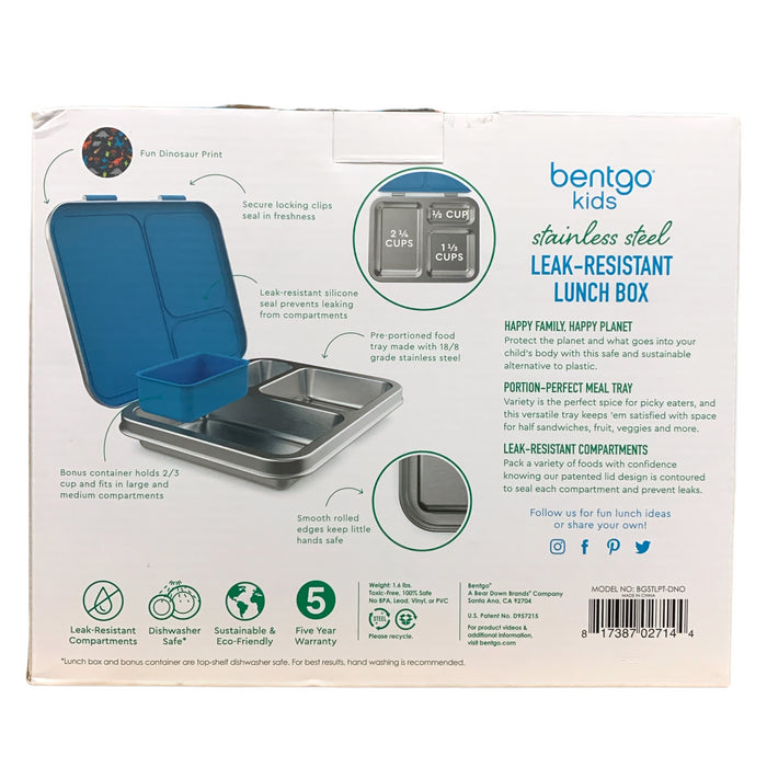 Bentgo Kids Stainless Steel Leak-Resistant Lunch Box with Silicone Container