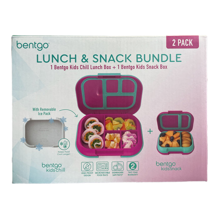 Bentgo Kids Chill Lunch Box & Bentgo Kids Snack Box, Removable Ice Pack