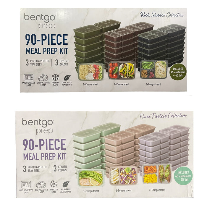 Bentgo Prep 90 Piece Meal Prep Set, E-book included, BPA Free