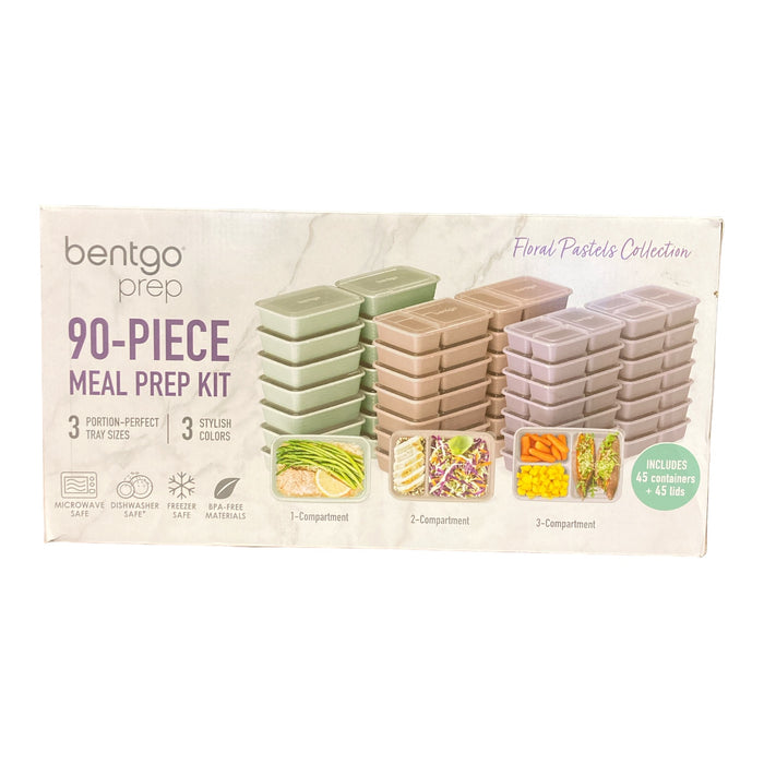 Bentgo 90 Piece Meal Prep Set (Floral Pastels)