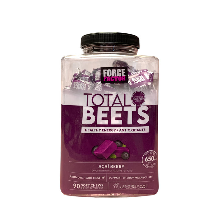 Force Factor Total Beets, Beetroot Superfood Herbal Supplement, Acai Berry, 90ct