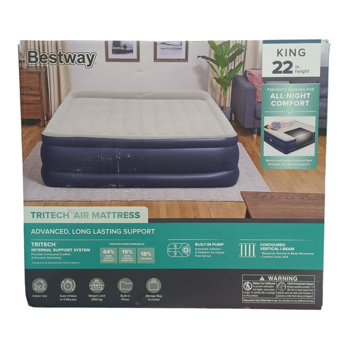 Bestway Tritech Air Mattress King 22" with Built-in Pump
