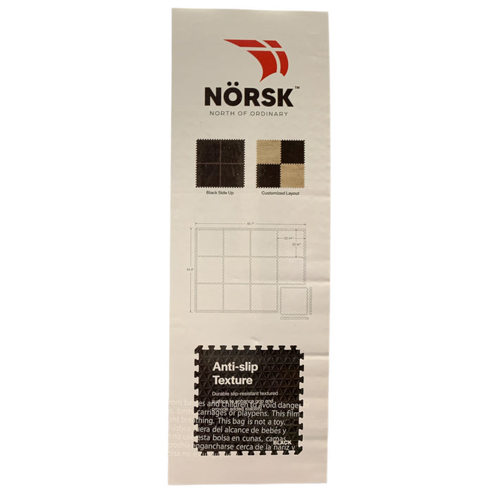 Norsk Reversible Interlocking Faux Wood Foam Tiles, 12pk, 22.44" x 22.44"
