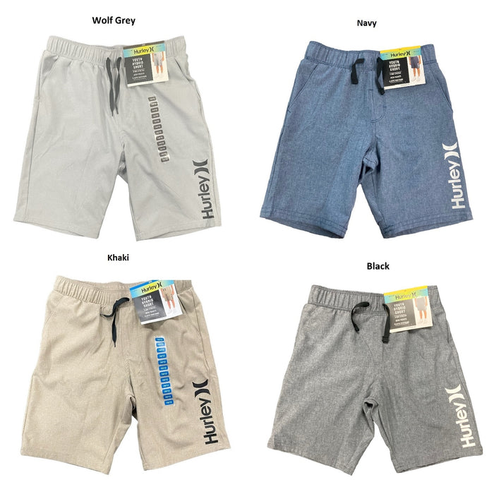 Hurley Boy's Comfortable 4 Way Stretch Drawstring Pull On Hybrid Short