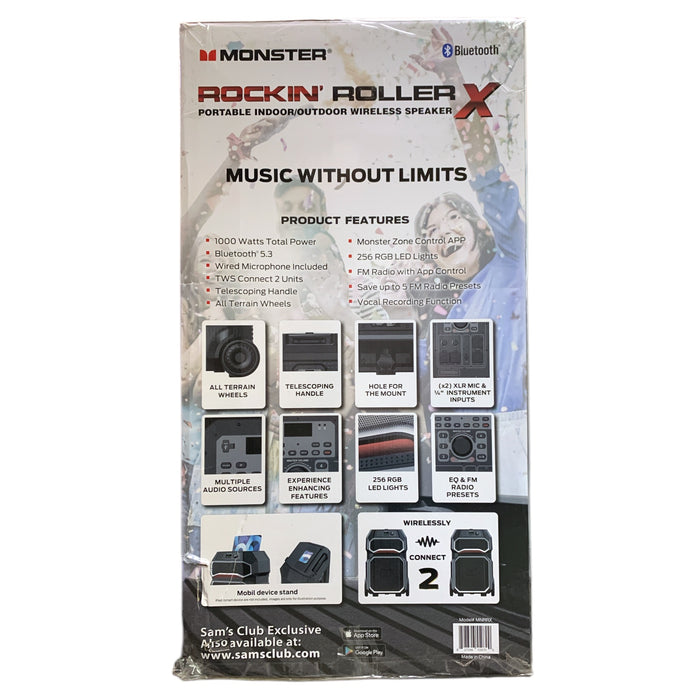 Monster Rockin' Roller X Portable Indoor/Outdoor Wireless Speaker