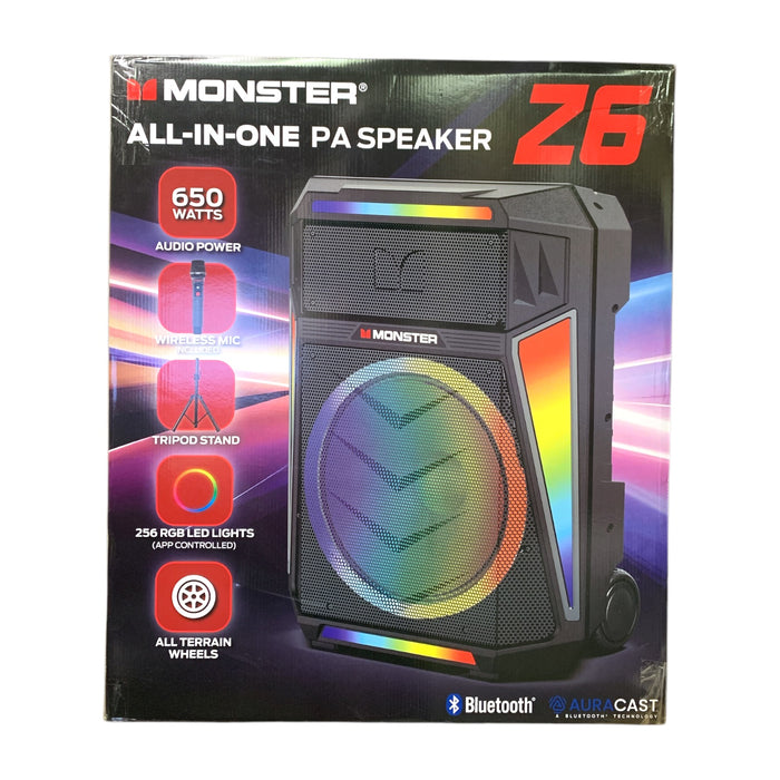 Monster Z6 All-In-One PA Speaker System,  650W with Auracast Bluetooth