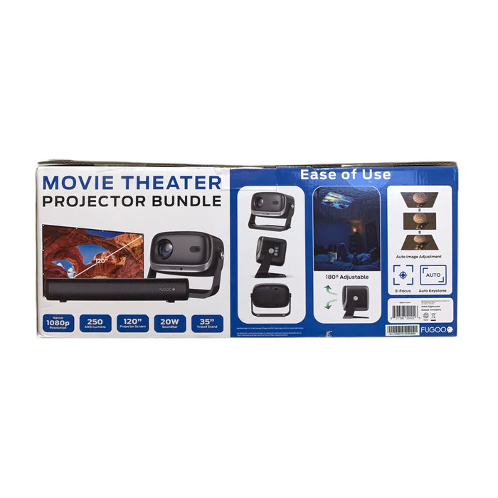 Fugoo Outdoor Projector & Soundbar Bundle with Tripod & 120" Foldable Screen
