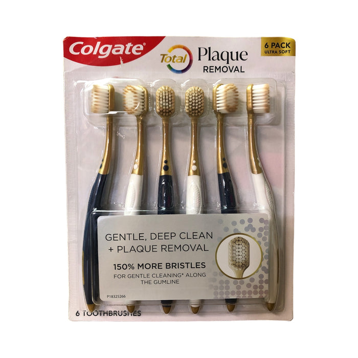 Colgate Total Gentle, Deep Clean & Plaque Removal Brushes, Ultra Soft (6 Pack)