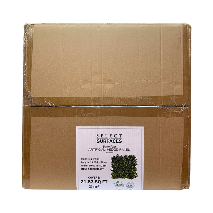 Select Surfaces Artificial Boxwood Hedge, 8 Panels-20"x20", 21.53 Sq. Ft. Total