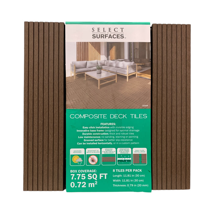 Select Surfaces Composite Deck Tiles, 8 Tiles, Covers up to 7.75 sq. ft. (Cedar)