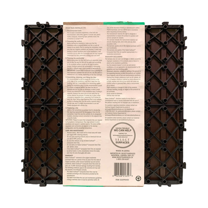 Select Surfaces Composite Deck Tiles, 8 Tiles, Covers up to 7.75 sq. ft. (Cedar)