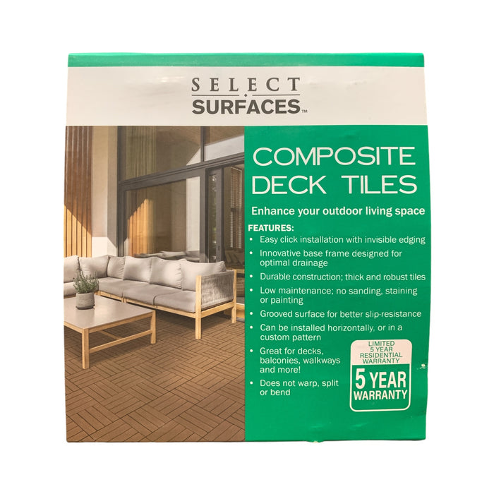 Select Surfaces Composite Deck Tiles, 8 Tiles, Covers up to 7.75 sq. ft. (Cedar)