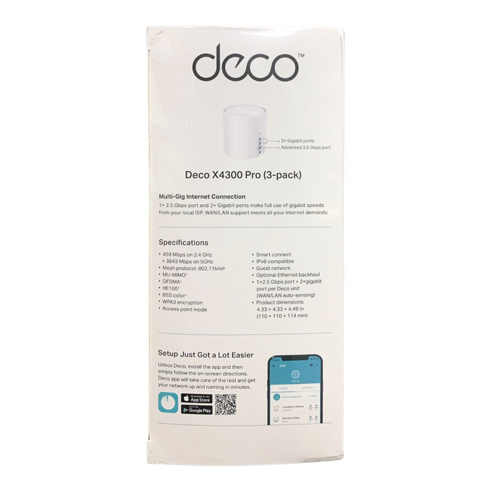 TP-Link Deco AX4300 Whole Home Mesh Wi-Fi 6 System, Deco X4300 Pro, 3-pack