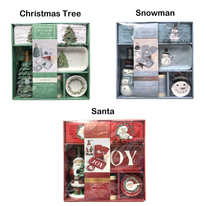 Holiday Hills Seasonal Decor 6-Piece Bathroom Counter Set, Assorted Designs