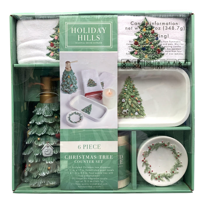 Holiday Hills Seasonal Decor 6-Piece Bathroom Counter Set, Assorted Designs