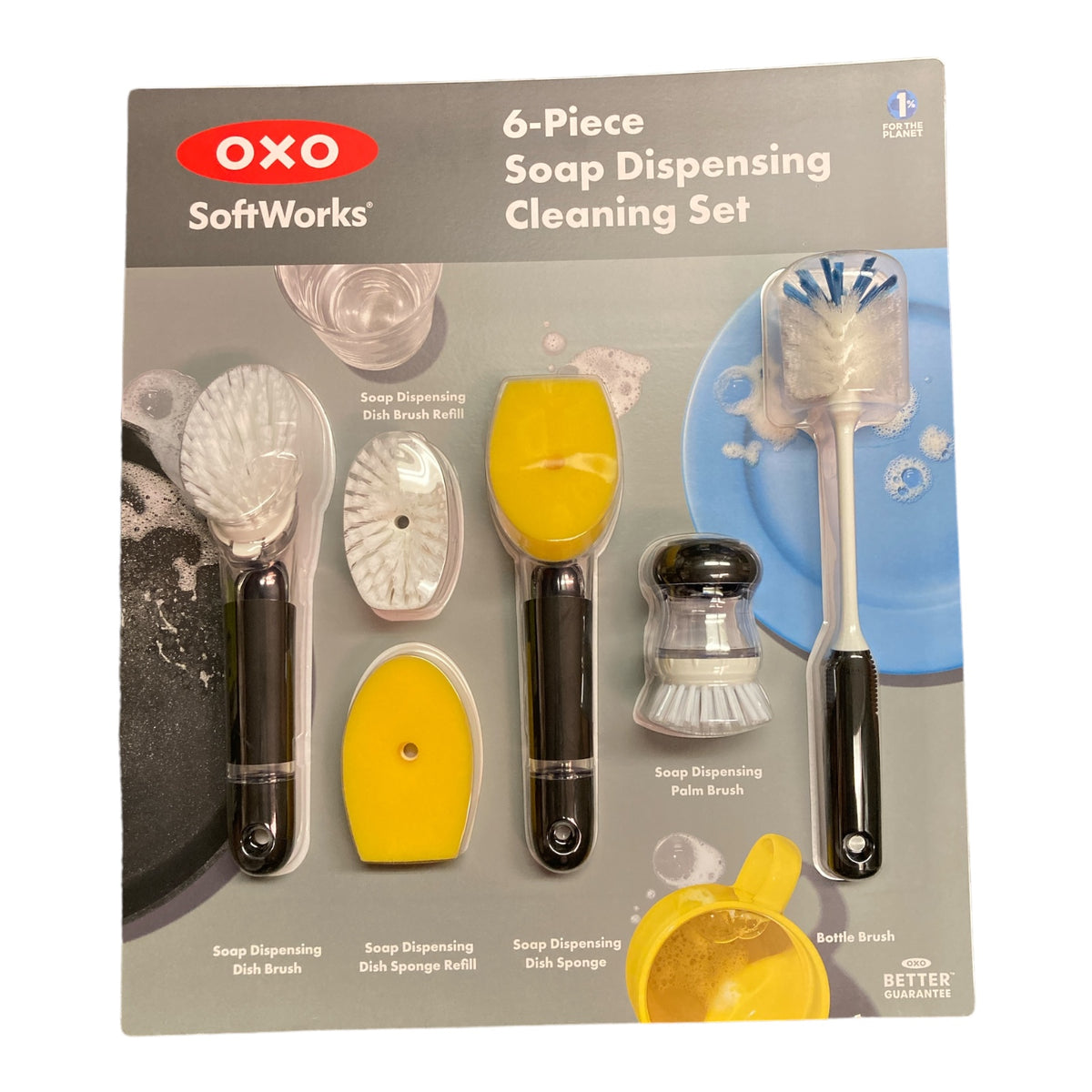 OXO SoftWorks 6-Piece Soap Dispensing Cleaning Brush Set — Ewirelessgear