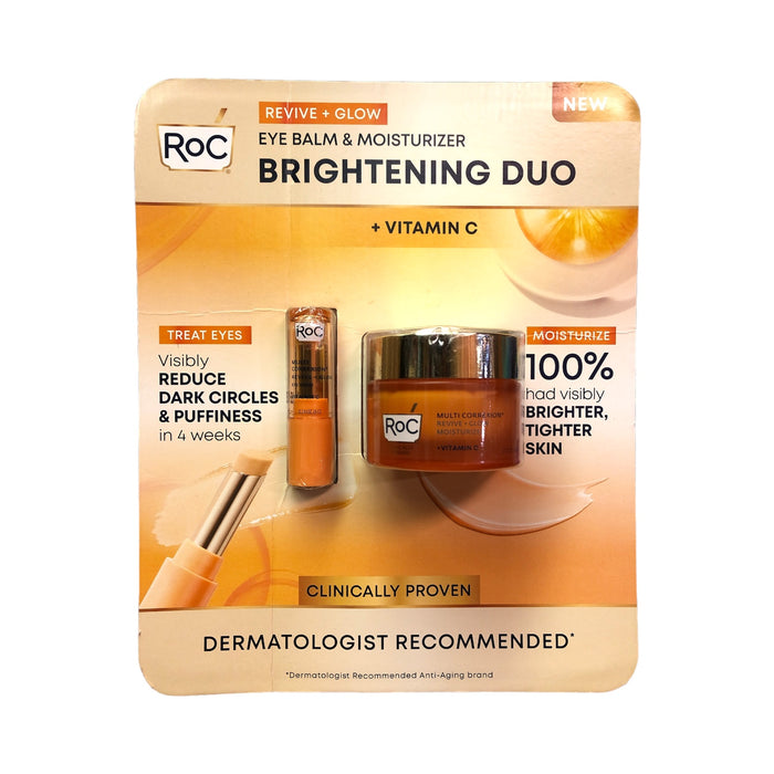 RoC Revive + Glow Vitamin C Eye Balm & Moisturizer Brightening Duo