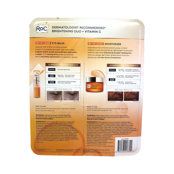 RoC Revive + Glow Vitamin C Eye Balm & Moisturizer Brightening Duo