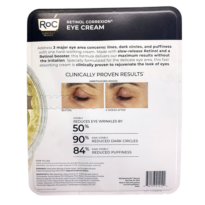 RoC Retinol Correxion Line Smoothing, Wrinkle Reducing Eye Cream, 2 Pack