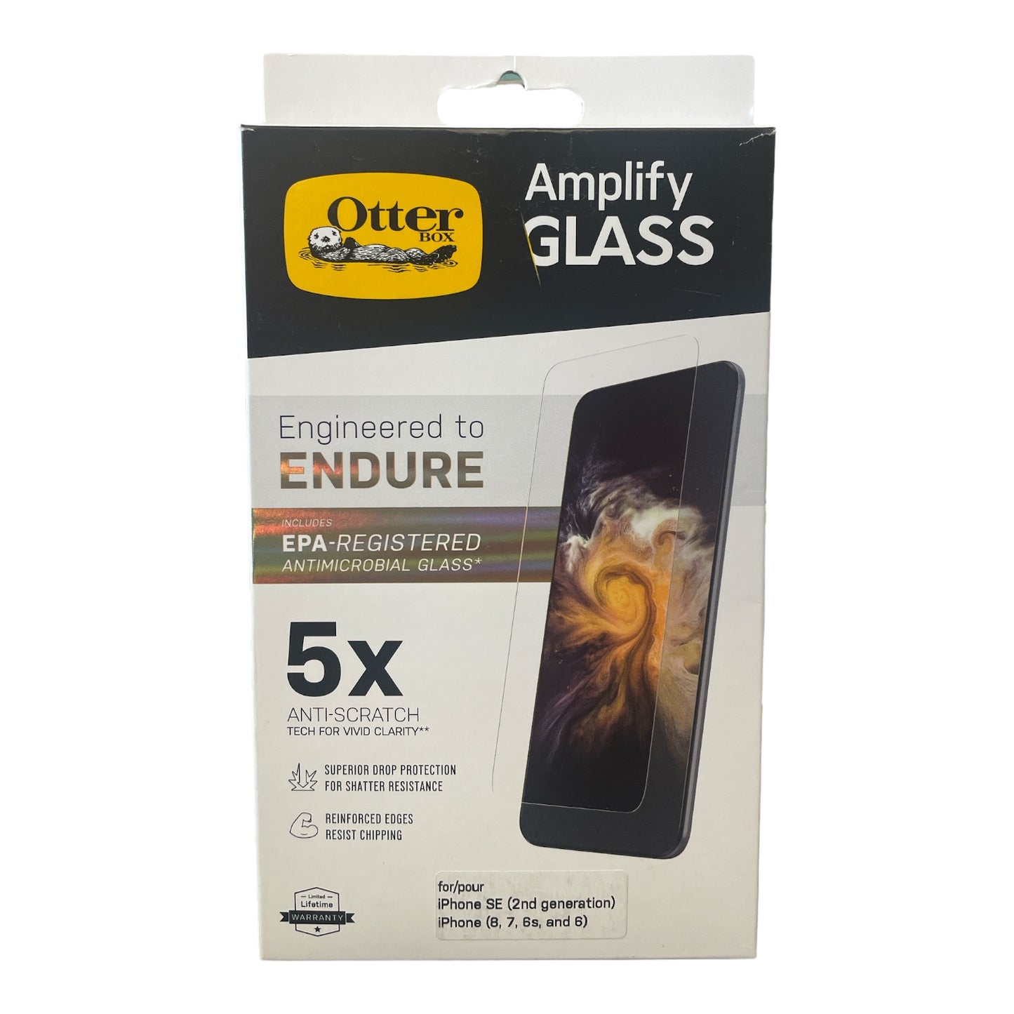 OtterBox Amplify Glass Anti-Scratch for iPhone 6, 6S, 7, 8, SE 2nd Gen (Clear)