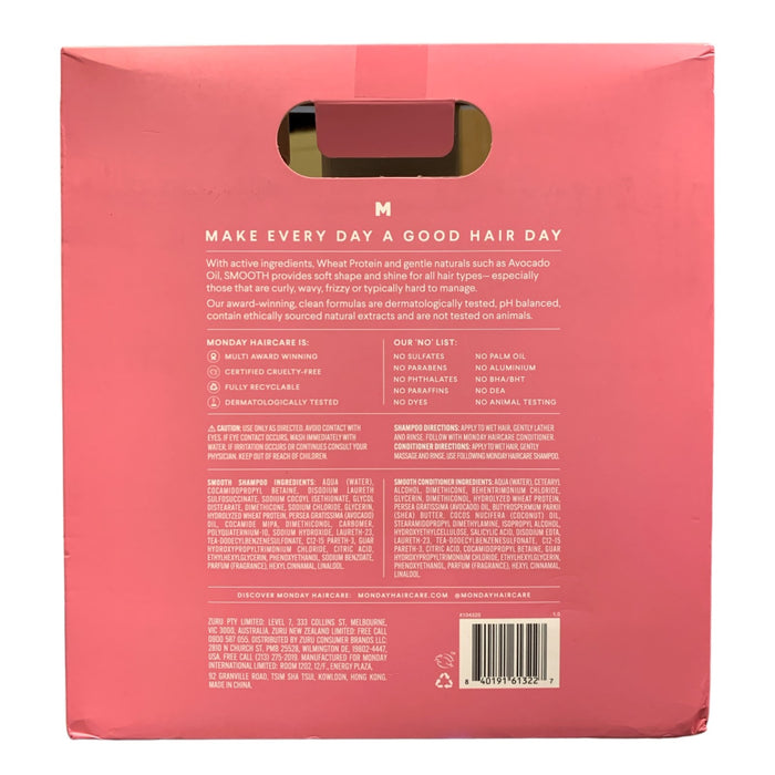 MONDAY Haircare Smooth + Wheat Protein Shampoo and Conditioner Set, 34oz each