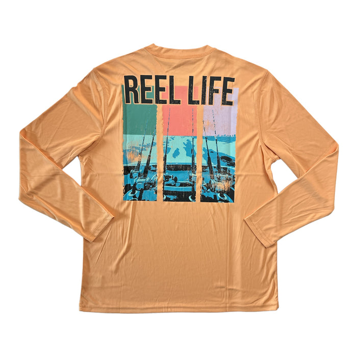 Reel Life Men's Long Sleeve UV Americana Twin Fish Shirt