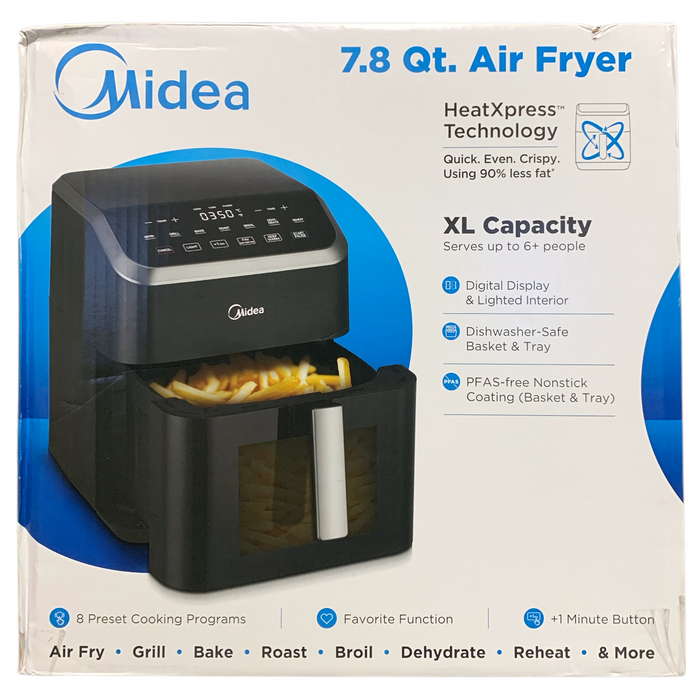 Midea HeatXpress 7.8 Qt. 8-in-1 XL Capacity Air Fryer Oven With Easy-View Window