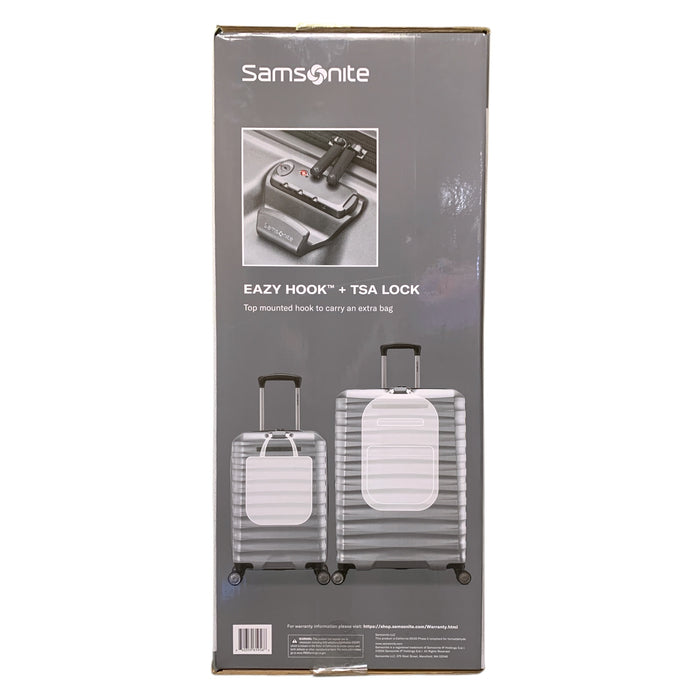 Samsonite Ridgeway II 2pc Hardside Set, Checked & Carry-On Spinners, Silver