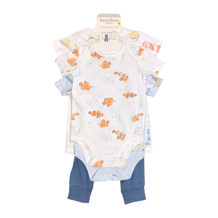 Burt's Bees Baby Toddler Boy Organic Cotton 4 Piece Playwear Set