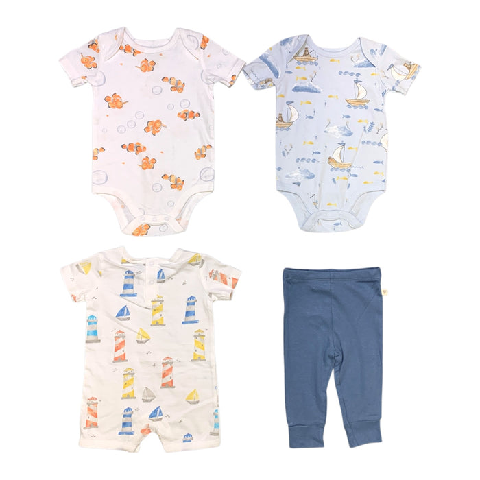 Burt's Bees Baby Toddler Boy Organic Cotton 4 Piece Playwear Set