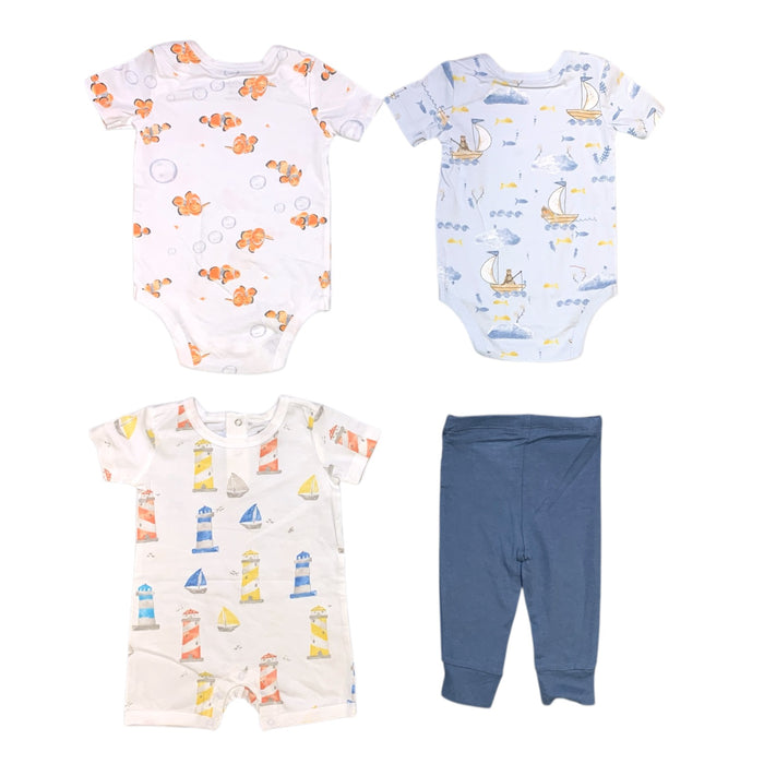 Burt's Bees Baby Toddler Boy Organic Cotton 4 Piece Playwear Set