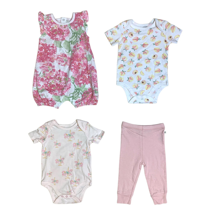 Burt's Bees Baby Toddler Girl Organic Cotton 4 Piece Playwear Set