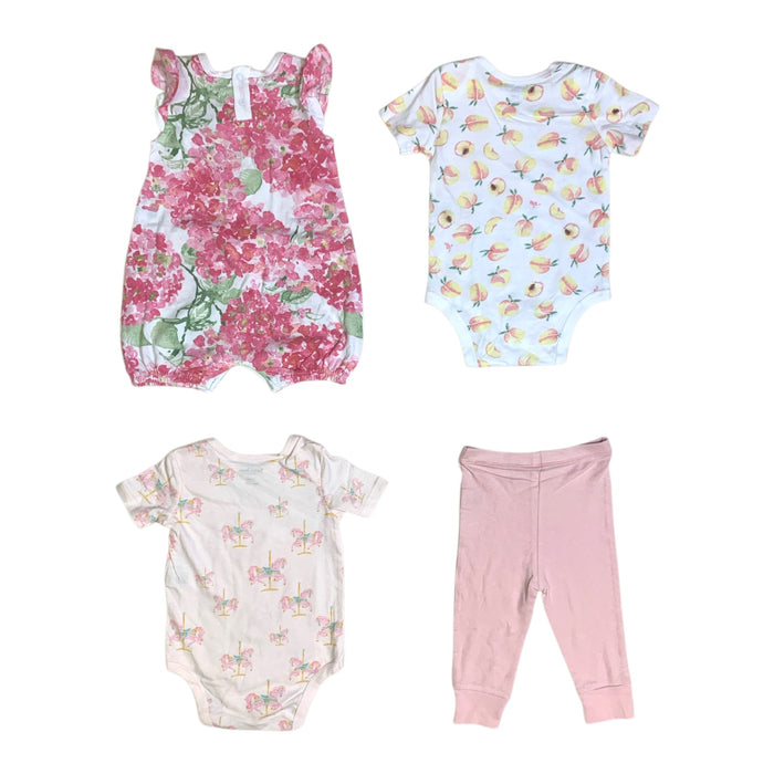 Burt's Bees Baby Toddler Girl Organic Cotton 4 Piece Playwear Set