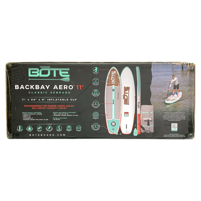 Bote Backbay Aero 11' Classic Zebrano Inflatable Stand Up Paddleboard