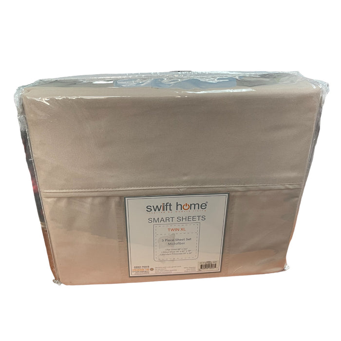 Swift Home Microfiber Smart Sheet 3 Piece Set With 8" Side Storage Pockets