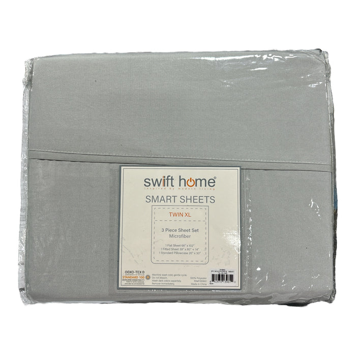 Swift Home Microfiber Smart Sheet 3 Piece Set With 8" Side Storage Pockets