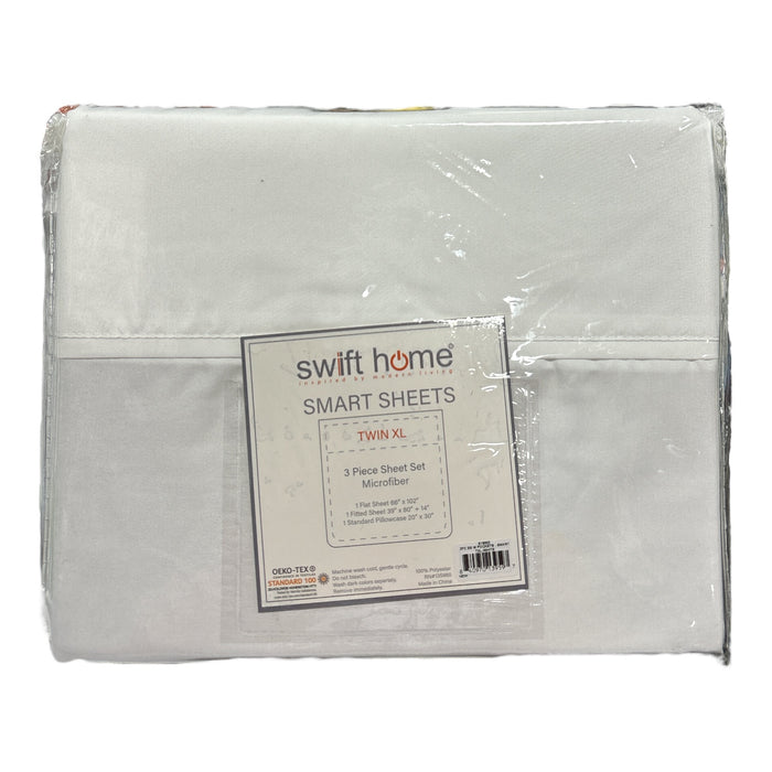 Swift Home Microfiber Smart Sheet 3 Piece Set With 8" Side Storage Pockets