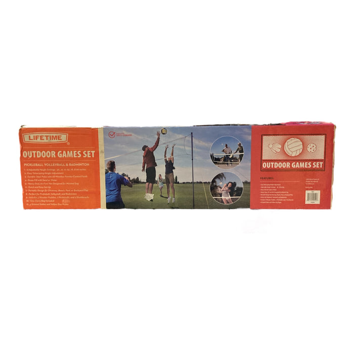 Lifetime Outdoor Games Set with Volleyball, Paddle Badminton, & Pickleball