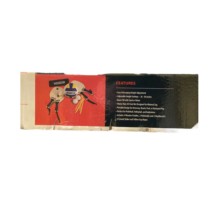 Lifetime Outdoor Games Set with Volleyball, Paddle Badminton, & Pickleball