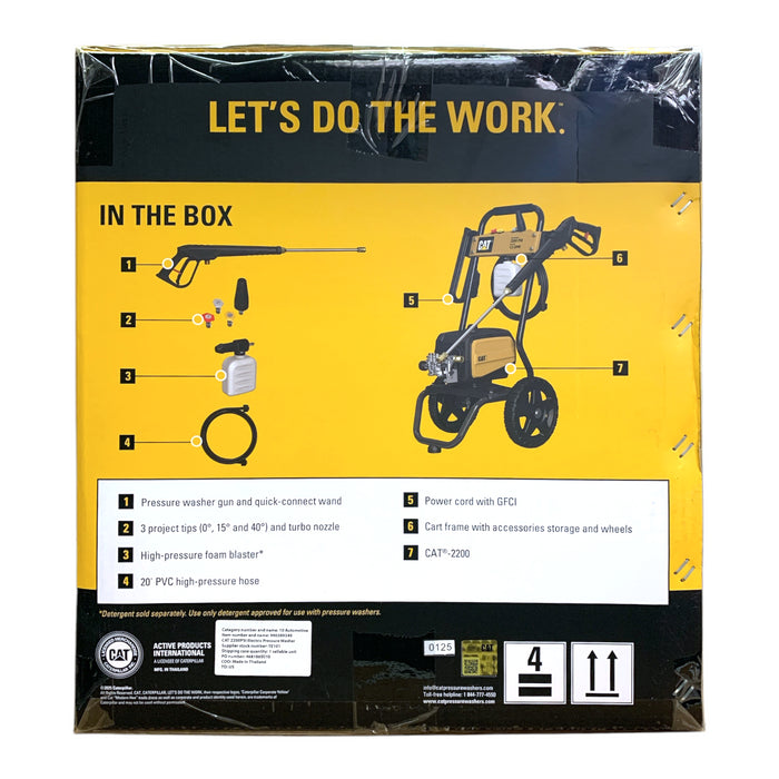 CAT 2200 PSI 3-Piston Pump Engine Electric Pressure Washer, 1.2 GPM