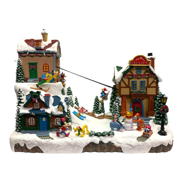 Disney 11" Pre-Lit Musical Ski Village, Tabletop Decoration