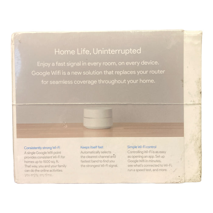 Google WiFi System, 1-Pack 5-GHz 802.11ac Wireless Router, White