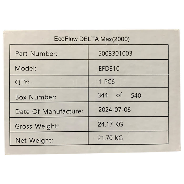 EcoFlow Delta Max 2000 Portable Expandable Capacity 2016Wh Power Station