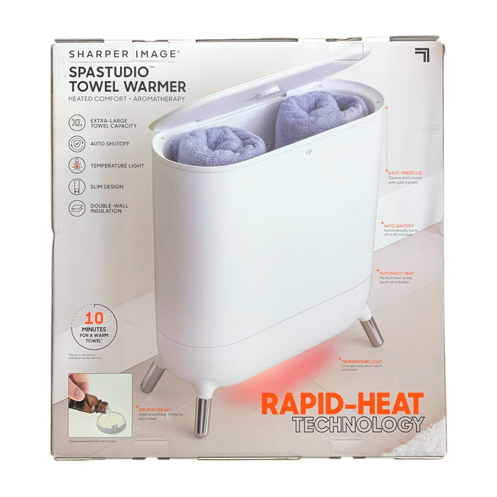 Sharper Image SpaStudio Towel Warmer, Heated Comfort and Aromatherapy