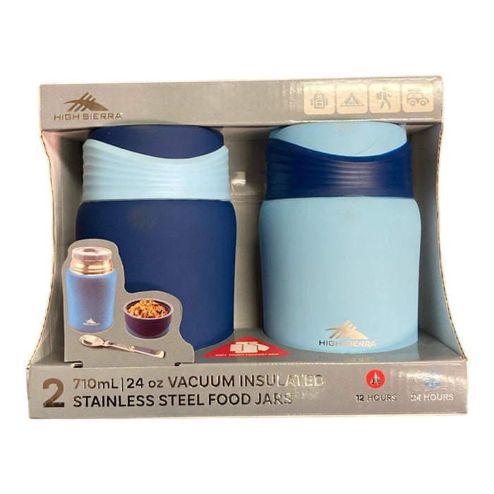 High Sierra 2-Pack Vacuum Insulated Stainless Steel Food Jars, 24 oz.