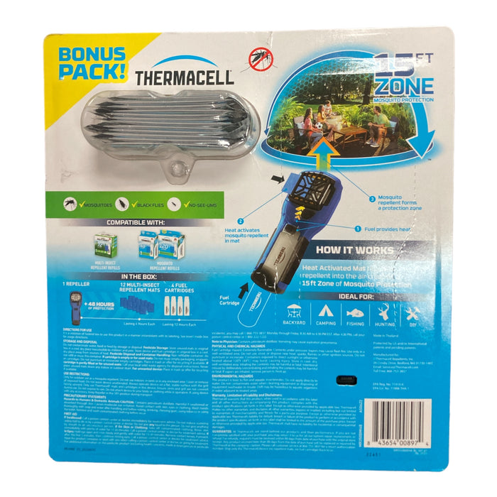 Thermacell MR350 Portable Mosquito Repellent 24-Hours of Refills & Clip (Blue)