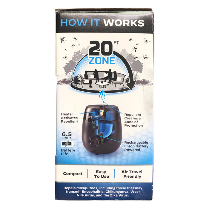 Thermacell E65 Rechargeable Mosquito Repellent Diffuser, 20ft Zone, Fast Charge