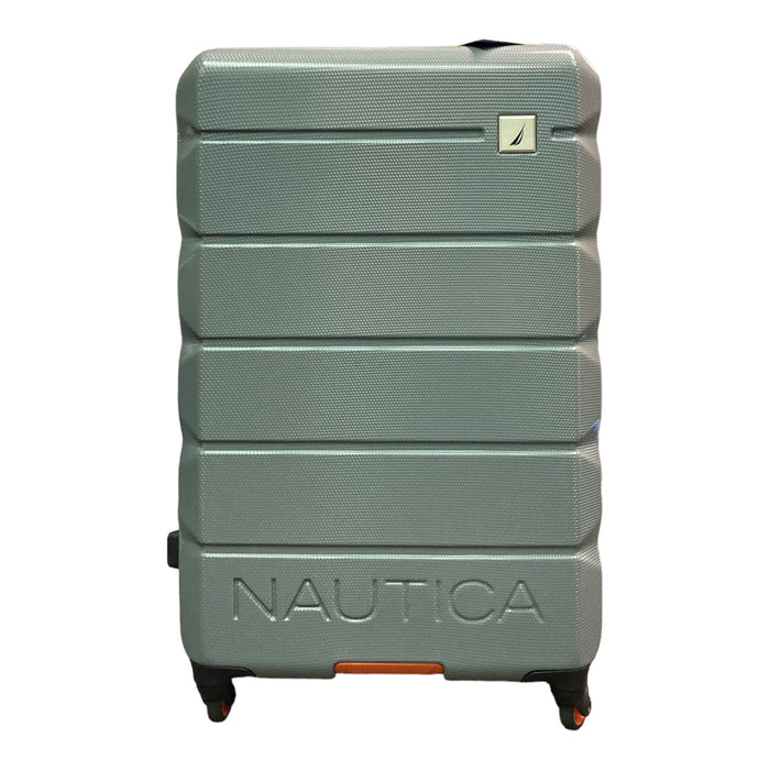 Nautica Quest Hardside Spinner Luggage, Grey/Orange, Checked-Large 29-Inch